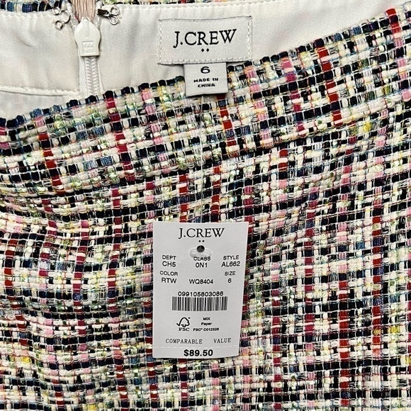 J. Crew Tweed Skirt w/ Cream Liner, Sz 6- NWT - Picture 4 of 5
